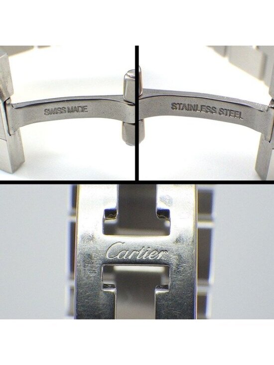 Cartier Watch Cles Silver Guilloche Dial Roman Index Date Back Slotted SS main image 8